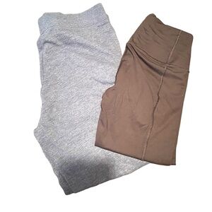 Victoria Secret cotton blend drawstring wide leg pants and VS knockout leggings